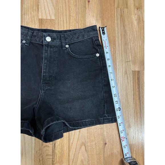 The Kooples Jeans Black Wash Paisley Denim High‎ Waisted Shorts Paris Size 2 - Picture 10 of 13